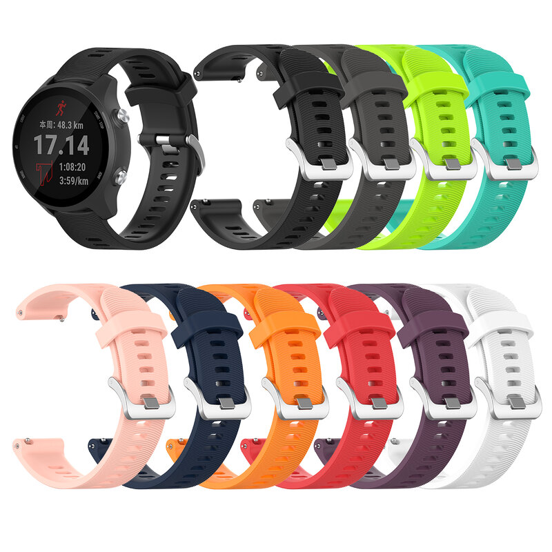Untuk Garmin 245 Strap Resmi Tombol Silikon Watch Band Olahraga Tali untuk Forerunner 245M/645/Vivoactive 3/Venu/Venu Meter Gelang