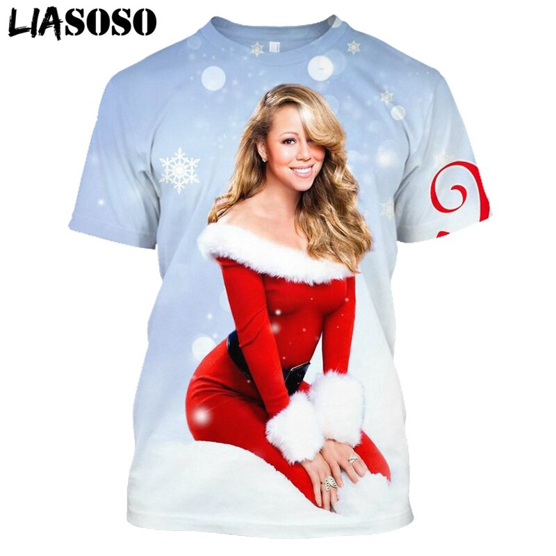 BEIJIE-Camiseta con estampado 3D de Mariah Carey para Hombre y mujer, ropa Harajuku, camiseta Sexy para chica, Camisetas para Hombre