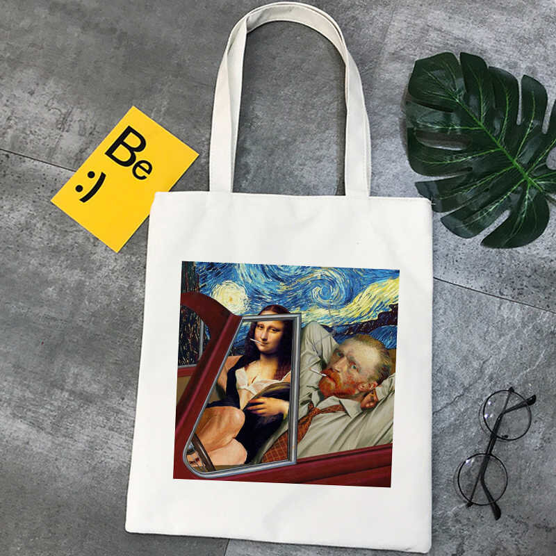 Сумка для покупок Van Gogh, экологичные сумки для покупок, Хлопковая Сумка, тканевые сумки, экологические сумки на шнурке, сумка для покупок