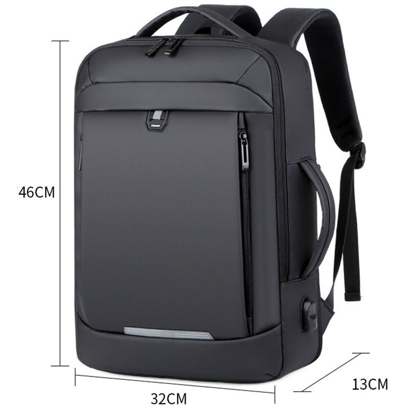 Men‘s Expandable 15.6 Inch Laptop Backpacks USB Waterproof Notebook Schoolbag Sports Travel School Bag Pack Backpack For Male