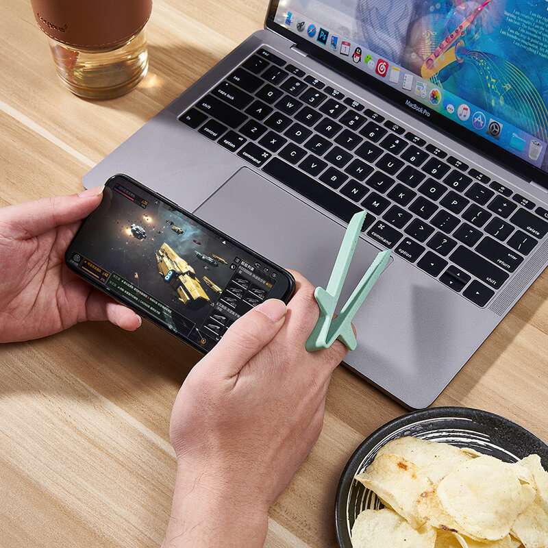 5 Pairs Eco-friendly BPA Free Wheat Straw Fiber Finger Chopsticks Play Game Hands-free Multifunctional  Snack Clip Lazy Tool