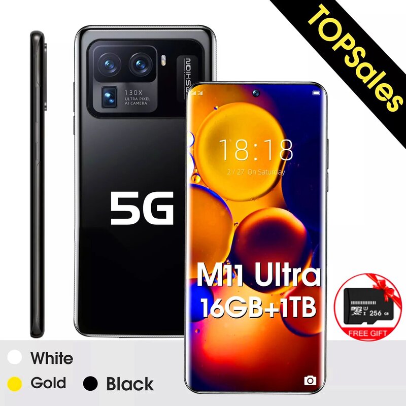 Versão global xioami m11 ultra smartphone 16gb + 1tb android qualcomm snapdragon 888 duplo cartão desbloqueado celular celular celular celular