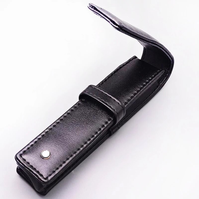 PPS Luxury PU Leather Bullet Shape MB Pen Bag portapenne portatile singolo forniture di cancelleria per ufficio astuccio come regalo