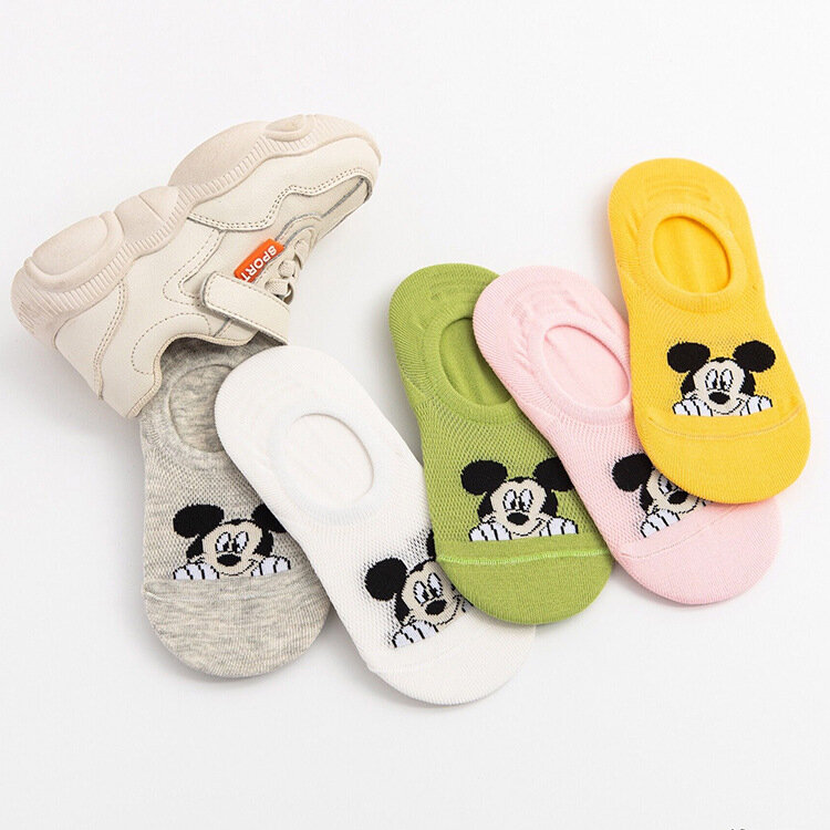 5 pairs/batch of summer casual cute women's socks Animal cartoon mouse duck socks Cotton invisible funny socks Size 35-41