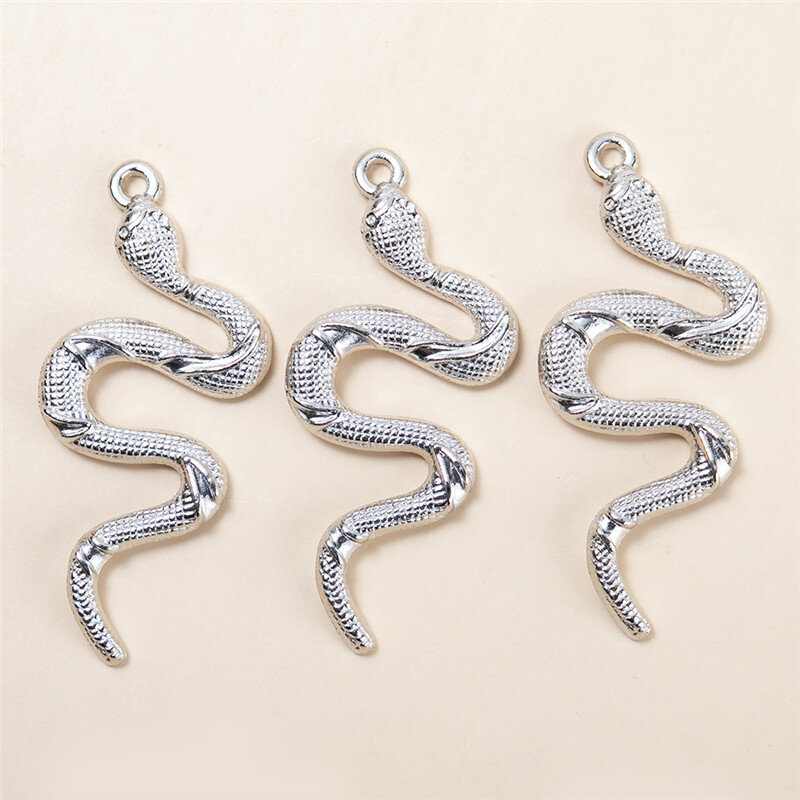 Серебряные подвески в виде змеи 5 шт./лот, подвеска «сделай сам», ожерелье, браслет ручной работы, аксессуары для изготовления ювелирных изде...