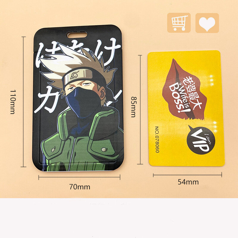 새로운 애니메이션 나루토 드래곤 볼 원피스 PVC 카드 소지자 학생 캠퍼스 교수형 목 가방 카드 홀더 매는 밧줄 ID 카드 오리지널 케이스