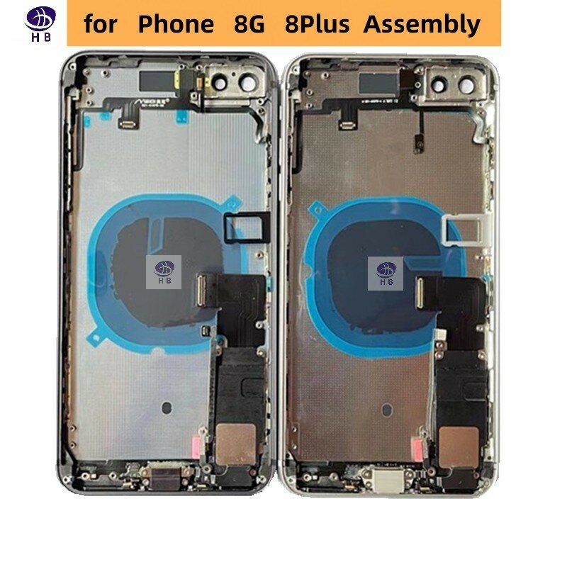 Untuk iPhone 8G 8 Plus Penutup Belakang Baterai, Casing Tengah, Baki Kartu SIM, Pemasangan Kabel Casing Lunak, untuk Kerangka iPhone 8 P + CE