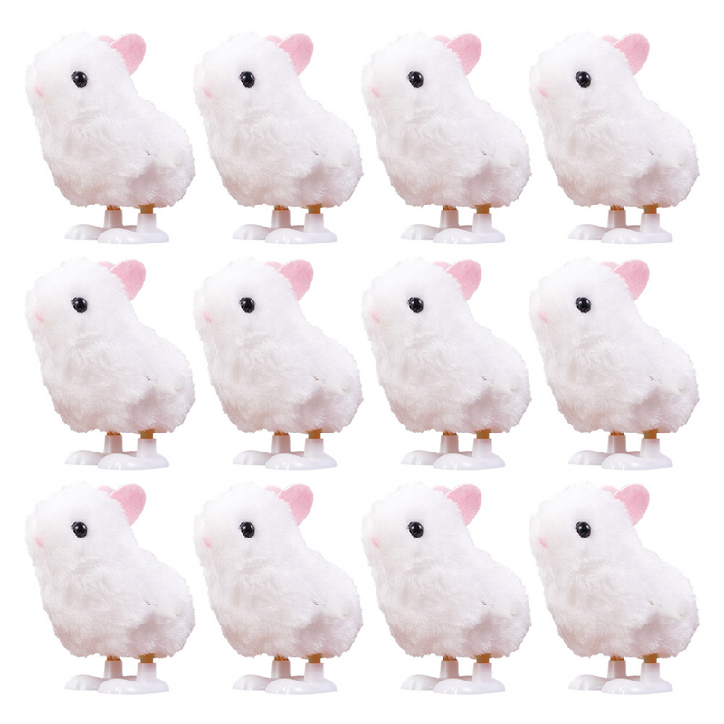 12pcs Wind Rabbit Toys Bunny Wind-Up Jumping Toys Easter Basket Stuffed Toys