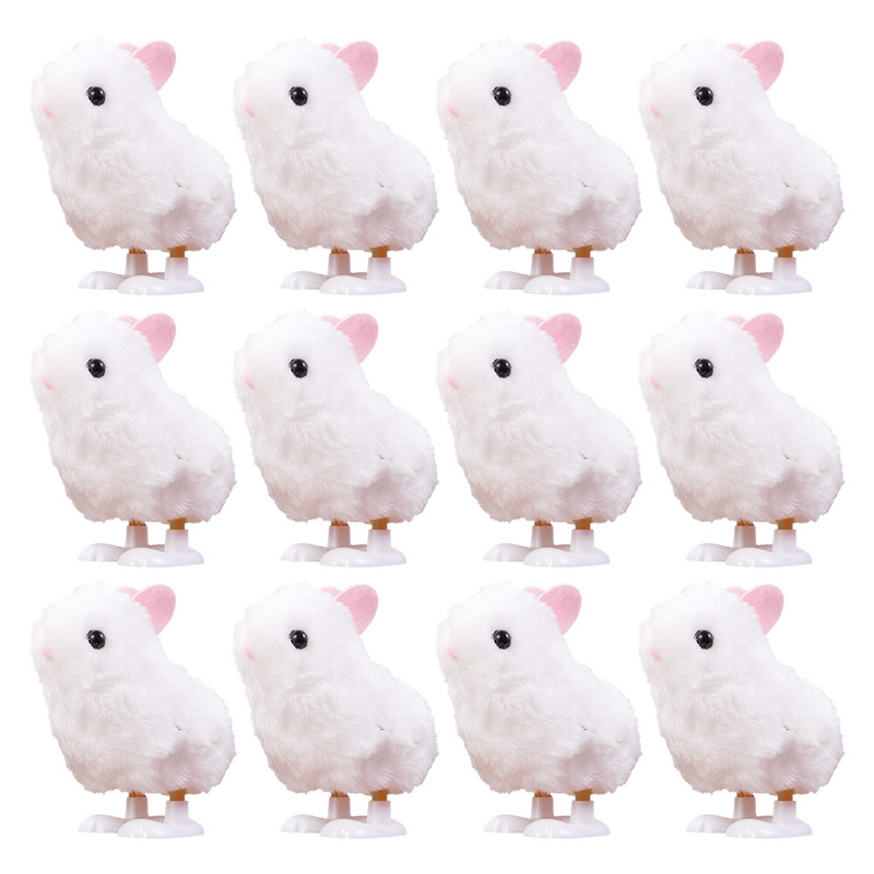 12 pces vento coelho brinquedos bunny wind-up jumping brinquedos cesta de páscoa brinquedos recheados