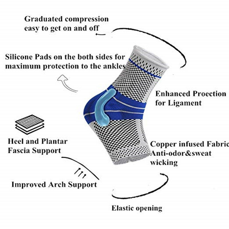 Elastische Silikon Knöchel Unterstützung Fitness Compression Ankle Schutz Basketball Fußball Tennis Silica Gel Pad Ankle Brace