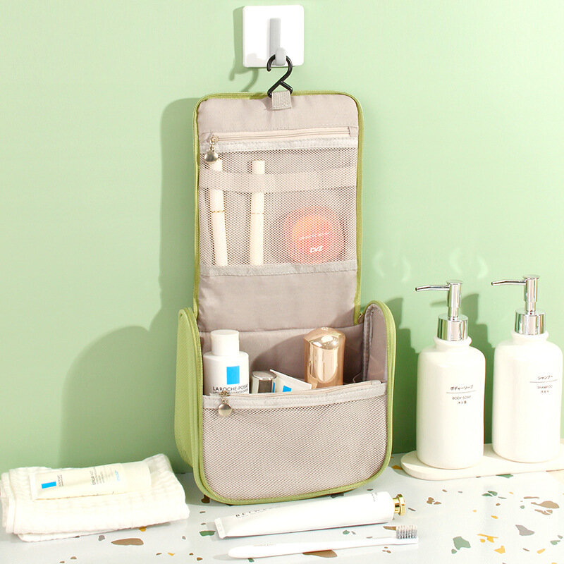 Large-Capacity Travel Cosmetic Bag Portable PU Makeup Pouch Women Waterproof Bathroom Washbag Multifunctional Toiletry Storage