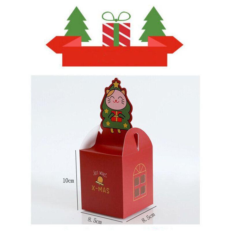 Lpzhi 20 pçs caixas de empacotamento de doces de natal festa crianças favor para doces de chocolate e biscoitos lanche biscoito decorações
