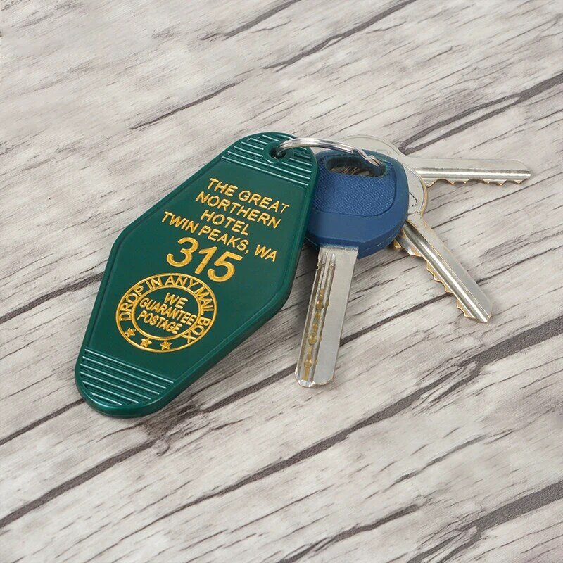 트윈 피크 열쇠 고리 위대한 북부 호텔 방 #315 키 태그 키 체인 아크릴 열쇠 고리, 여성 남성 패션 쥬얼리
