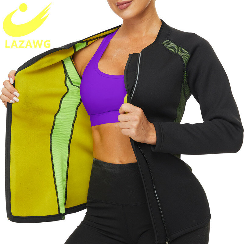 LAZAWG Woman Neoprene Sauna Shapewear Hot Body Shaper Sweat Gym Slimming Workout Waist Trimmer Suit Hot Sweat Shirts Tank Topss