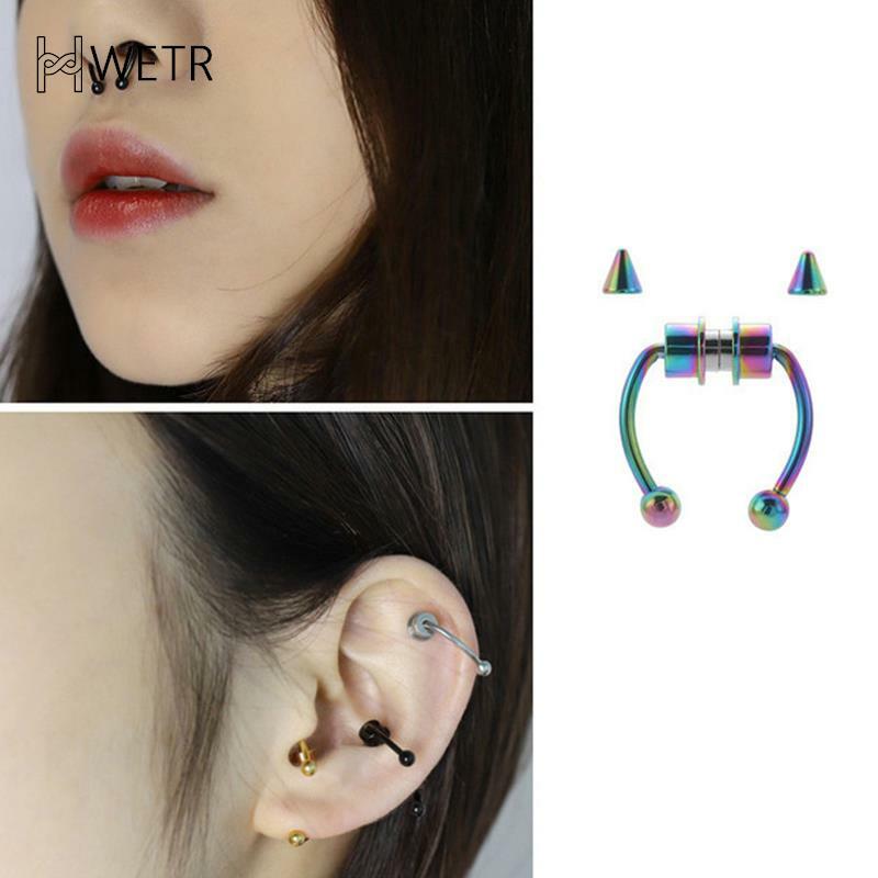 5 Colors Fake Nose Ring Hoop Septum Rings Goth Magnet Nose Punk Body Jewelry