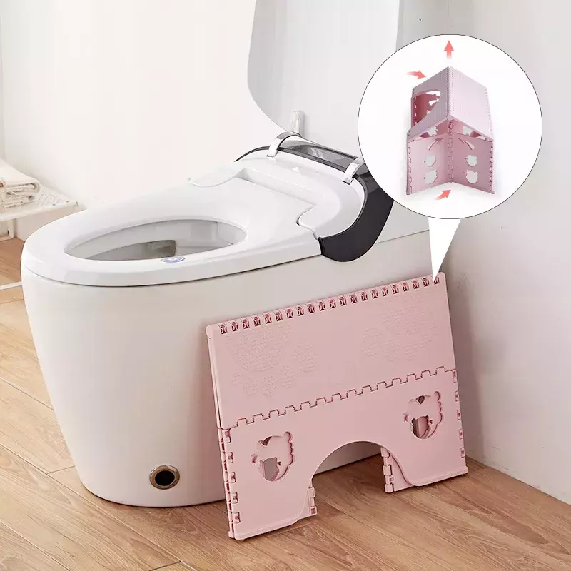 Sgabello da toilette pieghevole sgabello da toilette portatile in PP Squatty per bambini 7 pollici sgabello antiscivolo addensato per accessori da bagno