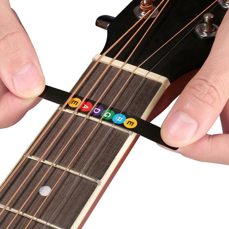 Guitarra colorida fretboard nota decalque iniciantes fingerboard etiqueta mapa trastes escala fretboard nota decalque
