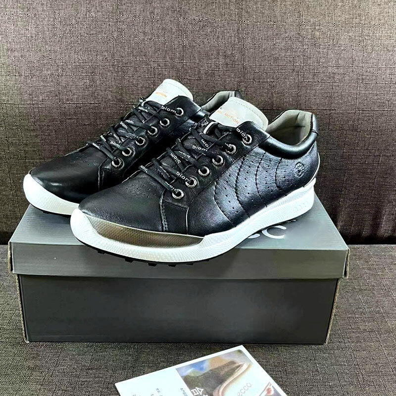 Sapatos de golfe masculinos sola de plutônio de golfe antiderrapante resistente ao desgaste material de couro sem unhas de bola sapatos de golfe masculinos