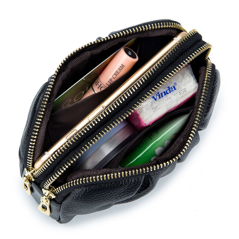 Elegante dupla camada de embreagem saco do telefone para as mulheres crossbody bolsa de luxo designer ombro bolsa de maquiagem carteira bolsa de moedas