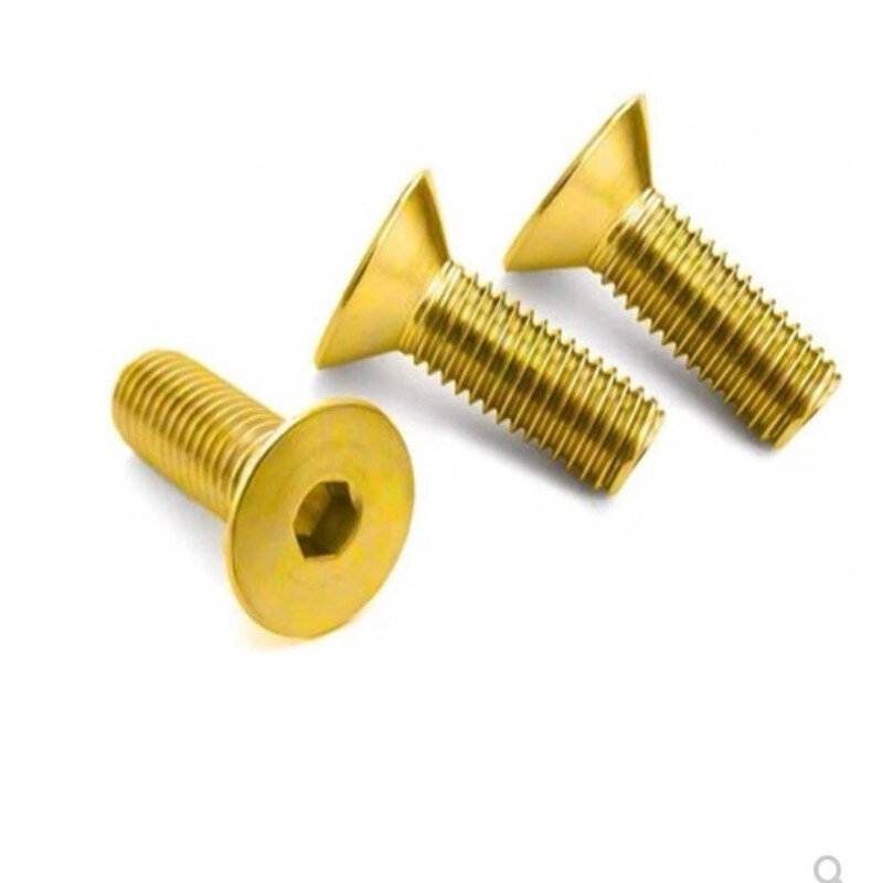 5-20pcs DIN7991 M2 M2.5 M3 M4 M5 M6 M8 Pure Brass Flat Hex Hexagon Socket countersunk Head Screws
