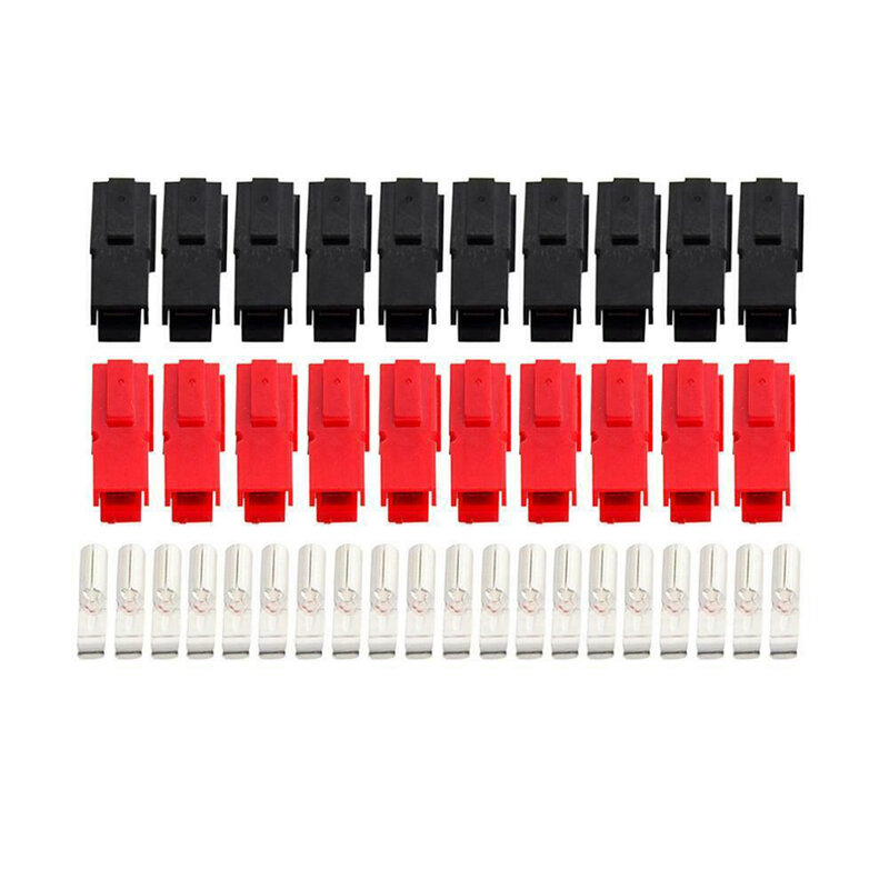10 Pairs Anderson Plug Battery Connector Red And Black 30 Amp 600V For Anderson Plug Connector + Dust Cover High Frequency Tools