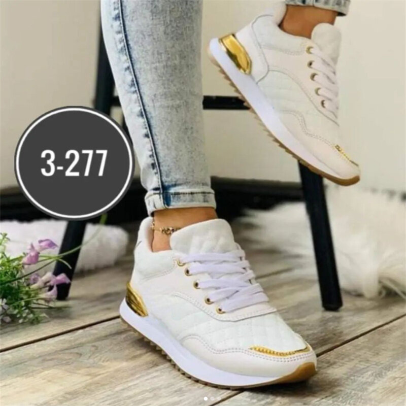 Esportes de luxo sapatos vulcanizados respirável rendas até malha tecida lona sapatos 2023 popular casual caminhada tênis mulher plana