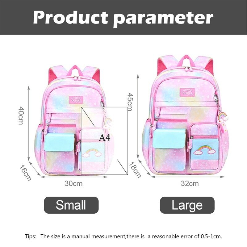 Водонепроницаемые школьные ранцы для девочек с градиентом, милые радужные школьные рюкзаки с чехлом-карандашом для подростков, красивые красочные сумки