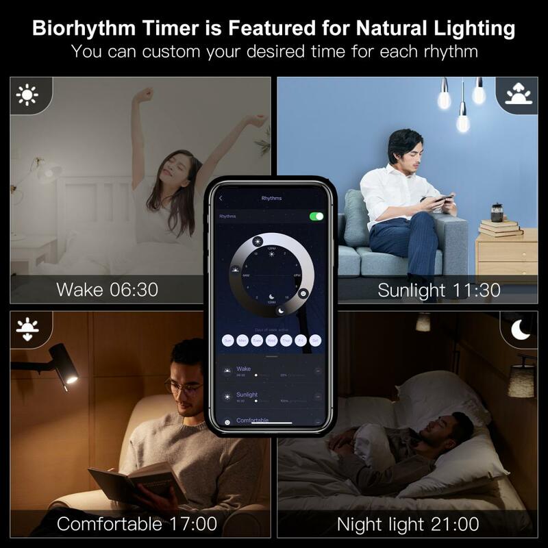 RYRA Tuya WiFi E27 7W Smart Glühlampe LED Licht Lampe Dimmbare Beleuchtung Smart Leben Alexa Google Voice Control 2700K-6500K
