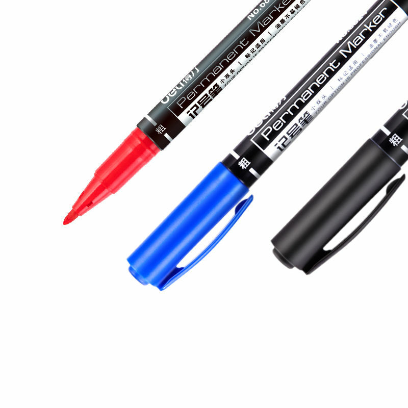 Rotuladores pequeños de doble cabeza para niños, bolígrafos de marcado oleoso de Color, impermeables, 6824, 3 unids/set/Set