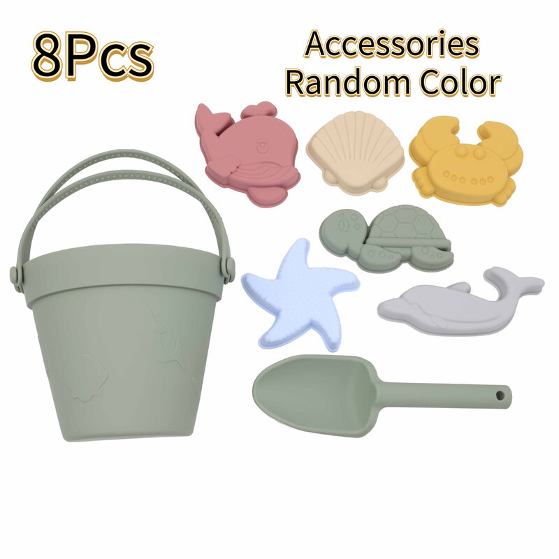 Silicone Beach Toys Kids Sand Molde Tools Set Summer Water Play Baby Funny Game Cute Animal Mold Soft Children Swimming Bath Toy