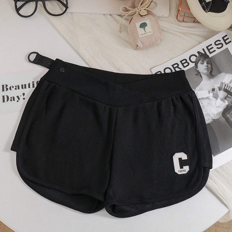 Maternity Shorts Summer Low Waist Casual Safety Pants New Leggings Thin Section Loose Large Size Pregnant Women Sports Pants