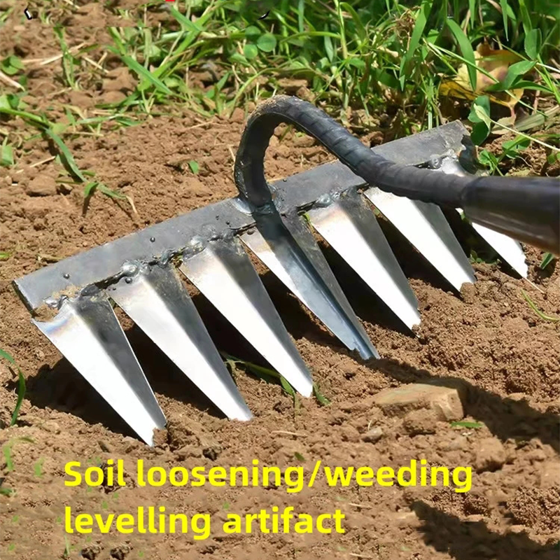Artide weede 6 dentes, ferramenta de cultivo de solo solto, sem cabo de madeira, ideal para weee ervas daninhas