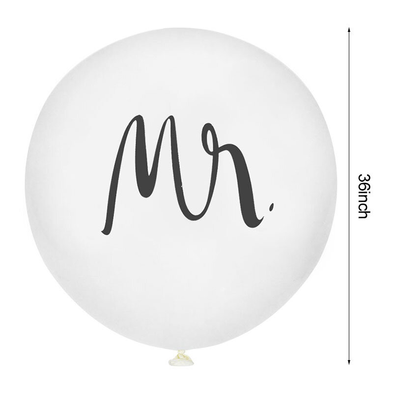 36 polegada redonda mr & mrs branco látex balão casamento dia dos namorados noiva para ser noiva festa de ar globos balões de casamento suprimentos