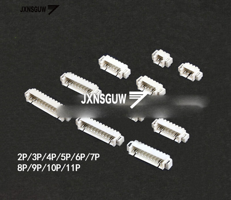 NEW 1.25MM Vertical/Horizontal paste Straight/Curved Needle Rubber Shell Connectors 2/3/4/5/6/7/8/9/10/11/12P Connector SMD