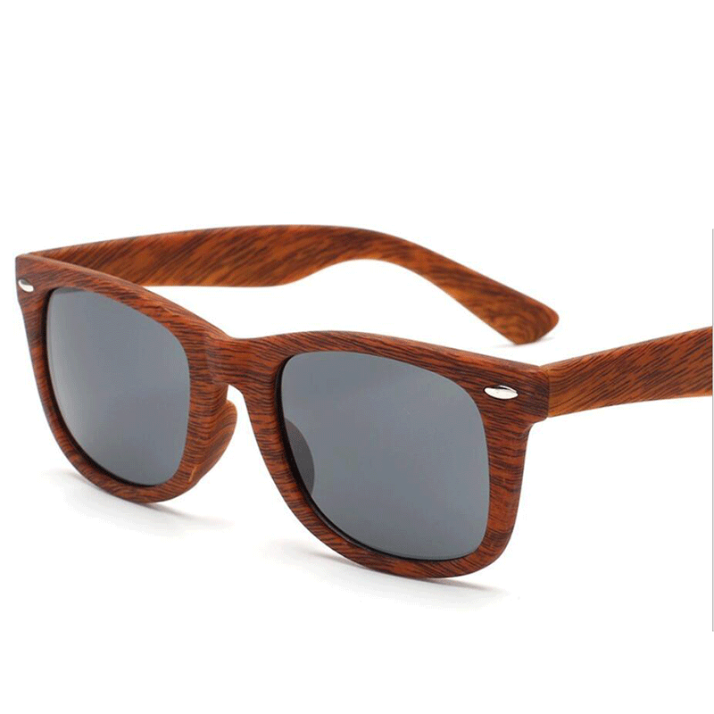 Óculos de sol de madeira retro óculos de sol de proteção uv fashional quadrado óculos de sol de madeira do falso unisex