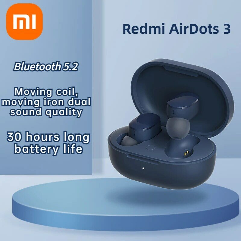 Xiaomi-Redmi Airdots 3 이어폰 하이브리드 보컬리즘 Mi True 블루투스 무선 헤드셋, 5.2 CD 레벨 음질 마이크 포함