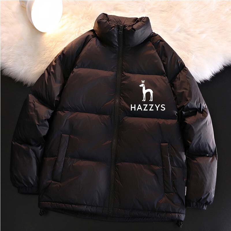 Осень-зима 2022, мужские куртки на молнии Hazzys, Стильные теплые куртки на завязках с карманами, приталенные уличные куртки