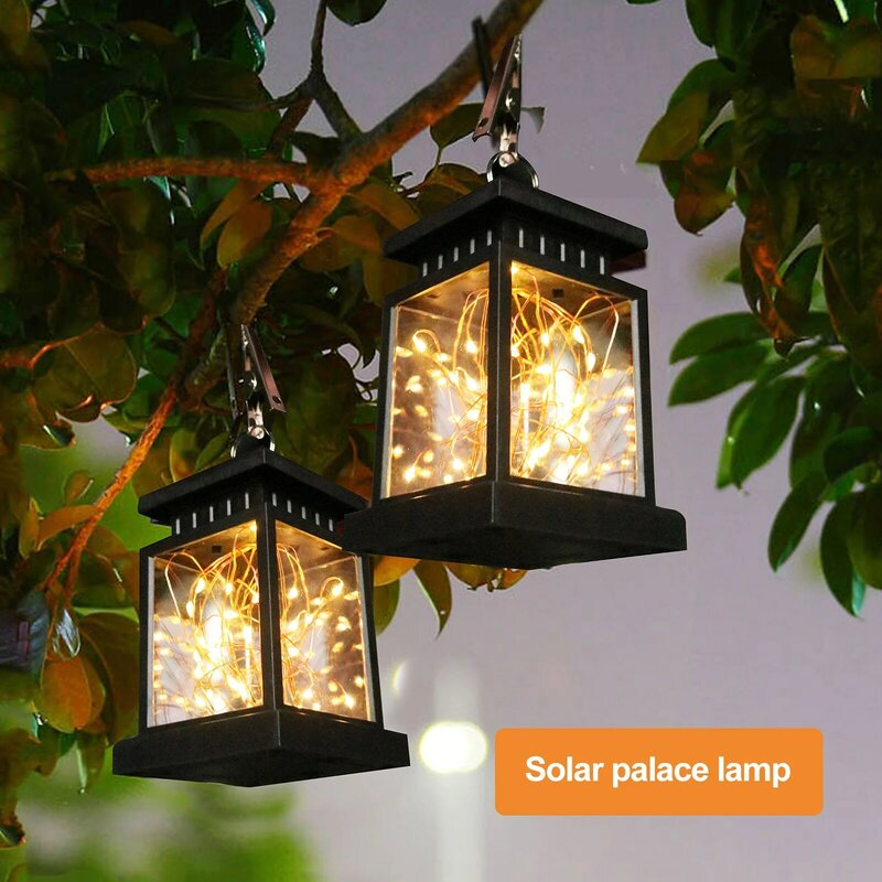 Solar Lantern String Light Outdoor Waterproof Courtyard Garden Decoration Style Lantern Retro Wall-Mounted Light