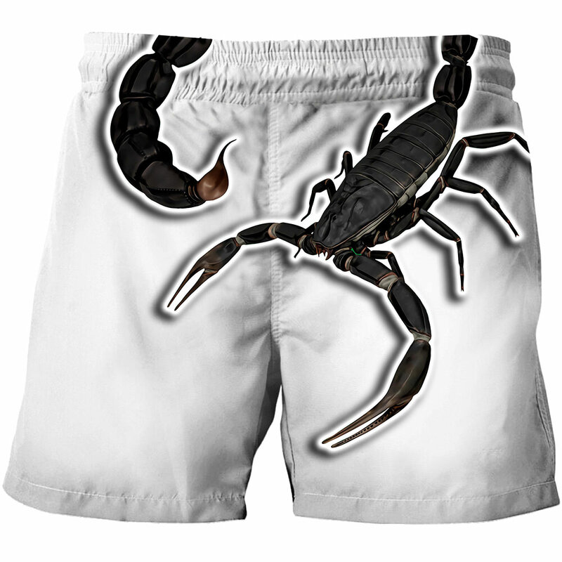 2022 nova moda animal scorpion 3d imprimir calças curtas crianças de manga curta hip-hop streetwear crianças verão