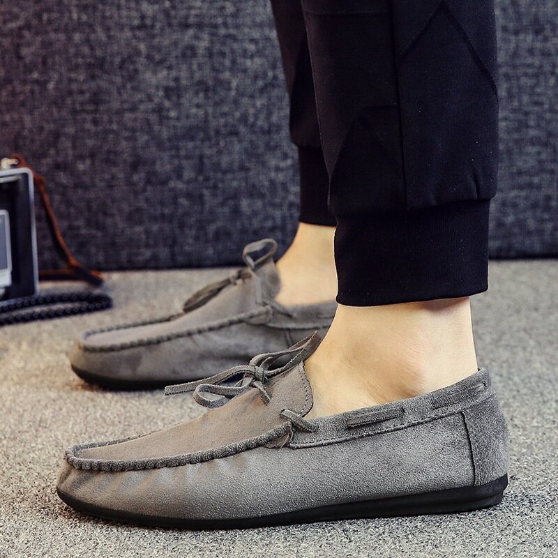 Männer Peas Casual Schuhe Koreanische Version Matte Atmungs Slip-On Casual Männer Fahren Schuhe Angenehm Weiche Multi-szene Schuhe