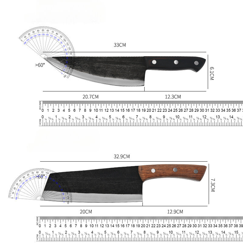 Forged Hammer Pattern Chef's Knife Slicing Knife Meat Knife Boning Knife Butcher's Knife Household Kitchen Knife