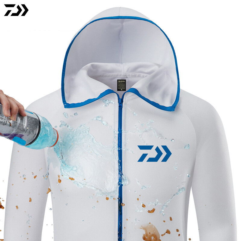Daiwa-Chaqueta de pesca de manga larga impermeable para hombre, camiseta de pesca, camisa, ropa de pesca, transpirable, de secado rápido