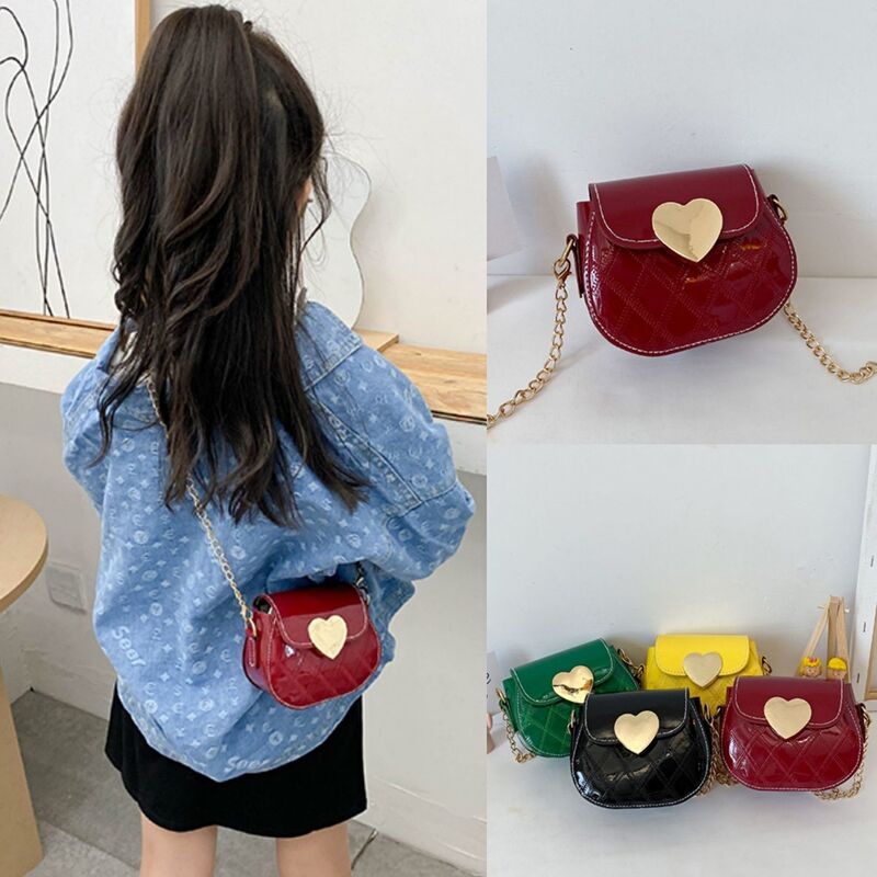 Tas Selempang Anak-anak Kulit Paten Cantik Tas Bahu Mini Anak Perempuan Kecil Lucu untuk Tas Tangan Kecil Dompet Koin Mode Anak-anak
