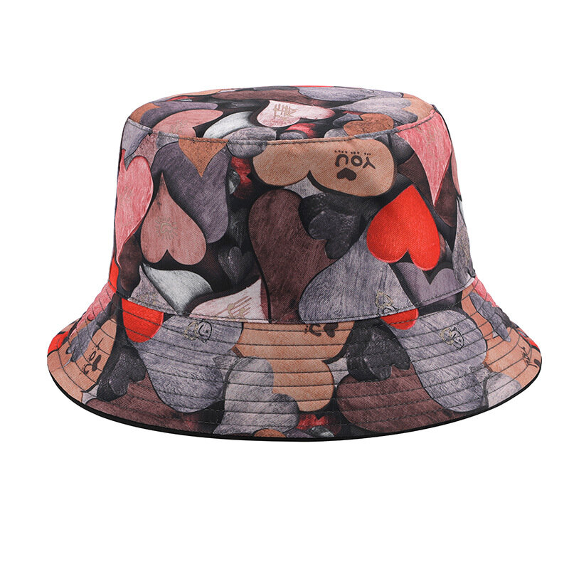 QBHAT-Sombrero de pescador con Graffiti para hombre y Mujer, gorra de Color floreciente, protección solar, para verano