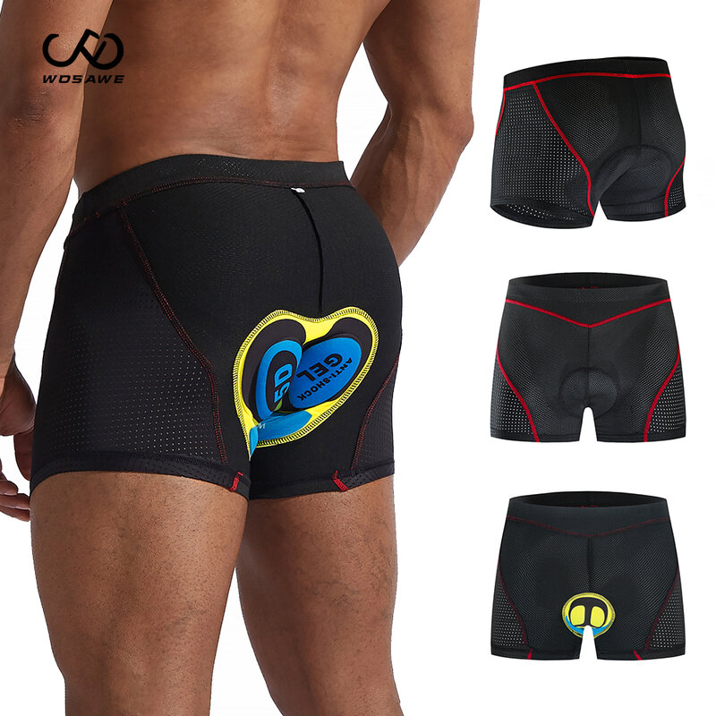 WOSAWE 2022 Men's Road Cycling gel Shorts Mesh Breathable Quick dry 5D Pads MTB Panties Riding Shorts Bike Underwear Underpants