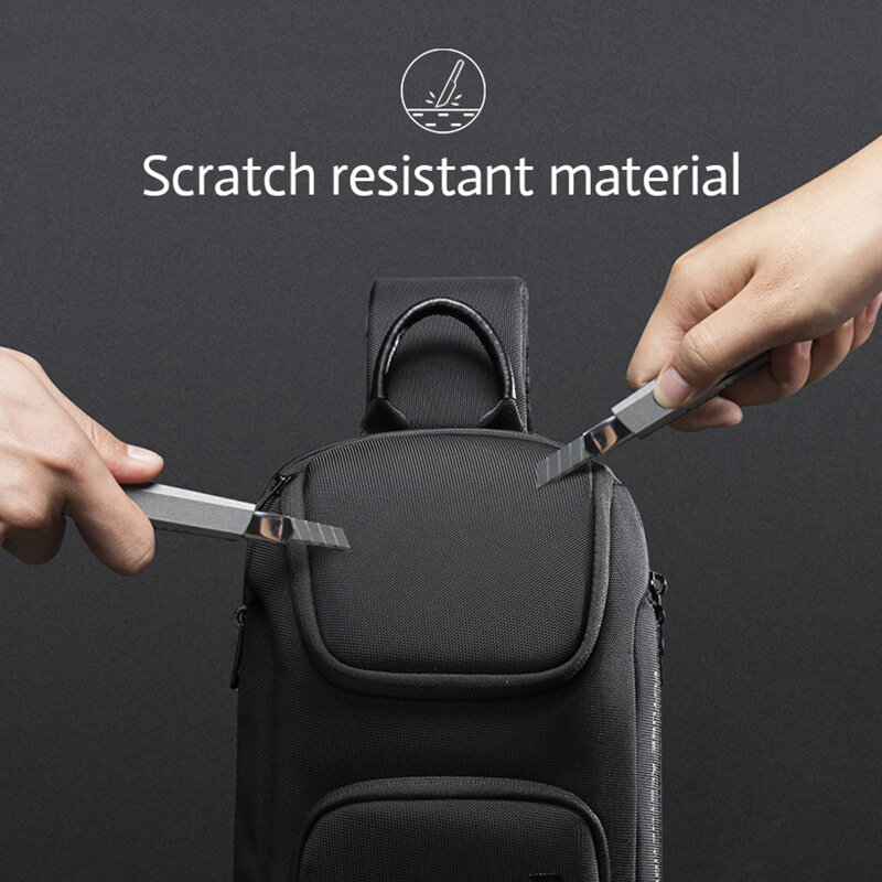 새로운 멀티 사용 럭셔리 캐주얼 어깨 슬링 가방, 휴대용 방수 하이킹 짧은 여행 메신저 가슴 가방 남성 USB 충전