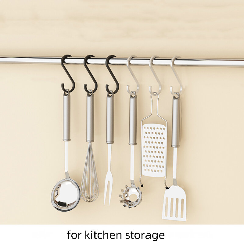 S Shape Hooks Kitchen Multi-function Railing Hanger Hook Clasp Holder Hooks For Hanging Bathroom Kitchen Utensils Storage Tools