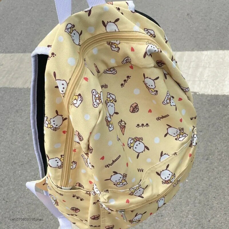 Sanrio Pochacco-mochila de gran capacidad para mujer, bolso escolar de estilo coreano, informal, de viaje