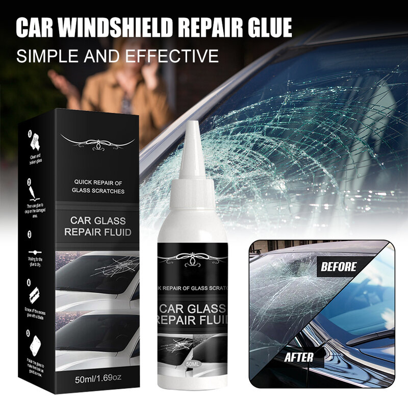 30ml/50ml carro pára-brisa reparação kit de vidro resina cura cola para pequenos chips rachaduras reparação líquido kit de reparo do risco do automóvel