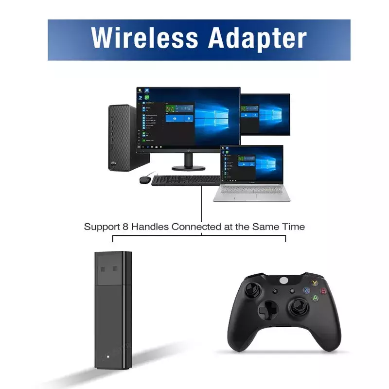 Odbiornik USB dla kontrolera Xbox One 2. Generacji Adapter bezprzewodowy PC dla Windows7/8/10 laptopy kontroler bezprzewodowy Adapter